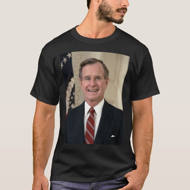 Camiseta George HW Bush Retrato Presidencial Clássico T-Shi (Frente)