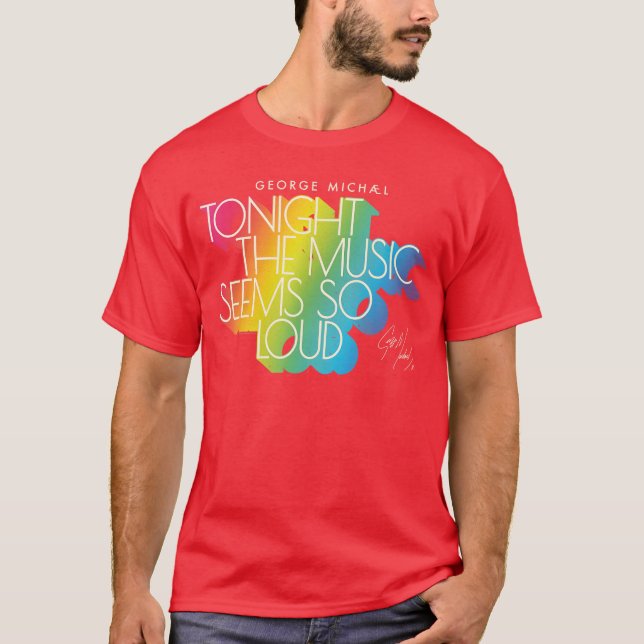 Camiseta George Michaelonighthe Music Retro Rainbow Light f (Frente)