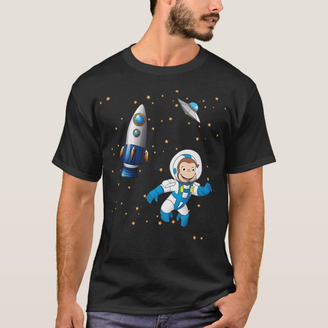 Camiseta George, O Curioso Cartoon Do Astronauta Do Macaco  (Frente)