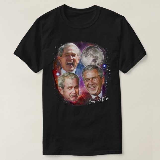 Camiseta George W Bush 90 Estilo estético (Frente do Design)