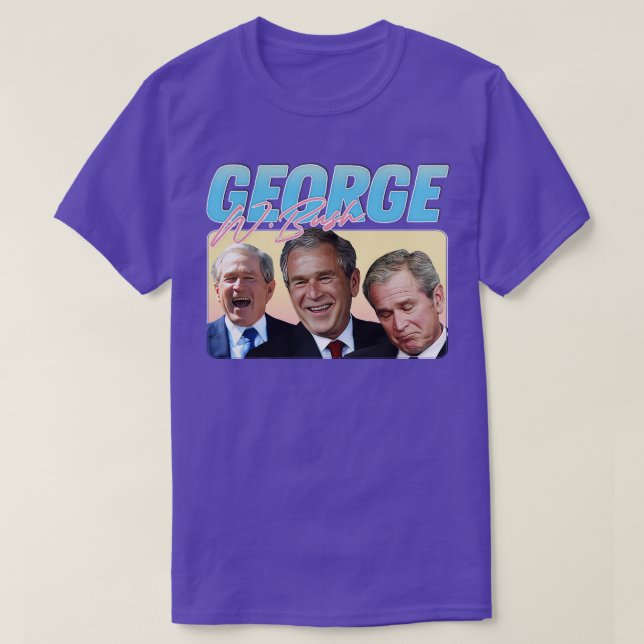 Camiseta George W Bush 90 Estilo estético 1 (Frente do Design)