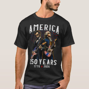 Camiseta George Washington Abe Lincoln Tocando Violão