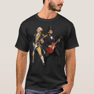 Camiseta George Washington Abraham Lincoln Tocando