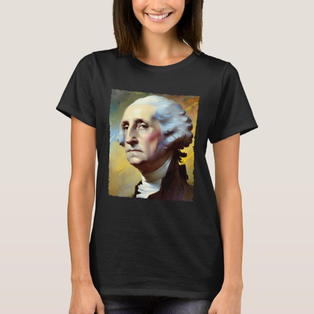 Camiseta George Washington Art Painting 4th of July USA (Frente)