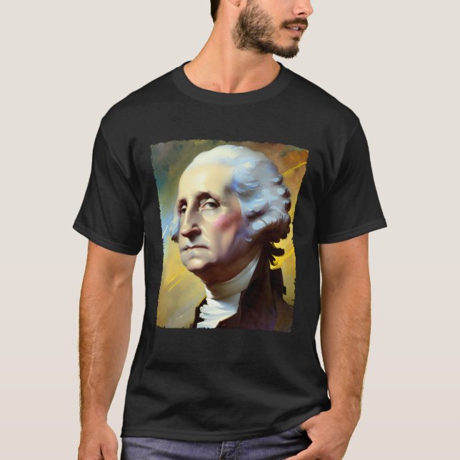 Camiseta George Washington Art Painting 4th of July USA (Frente)
