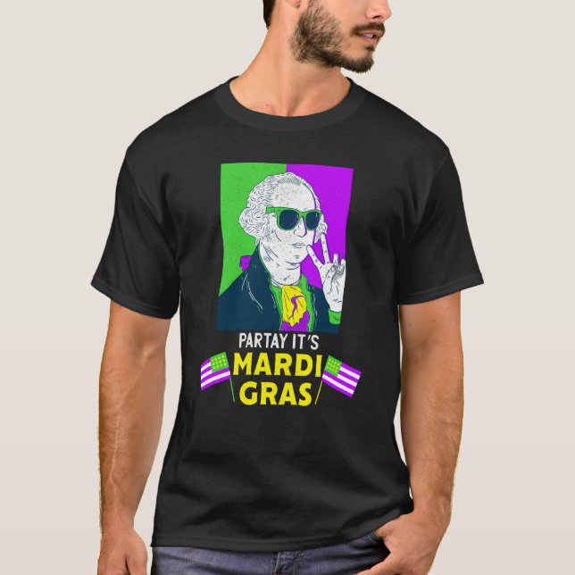 Camiseta George Washington Beads Mardi Gras New Orleans 202 (Frente)