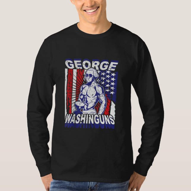 Camiseta George Washington Body Building Usa Flag Muscle Gy (Frente)
