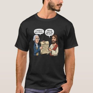 Camiseta George Washington e Jesus Bro Design de Meme Engra