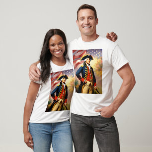 Camiseta George Washington em roupa de guerra