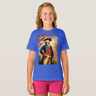 Camiseta George Washington em roupa de guerra