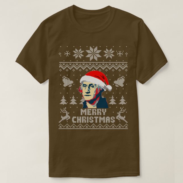 Camiseta George Washington Felry Christmas (Frente do Design)
