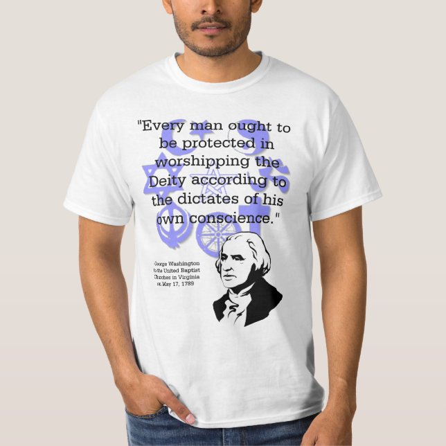 Camiseta George Washington na religião no governo (Frente)