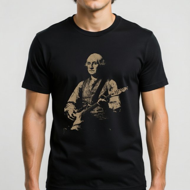 Camiseta George Washington Playing Guitar (Criador carregado)