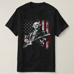 Camiseta George Washington Tocando Guitarra Rock and Roll B