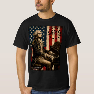 Camiseta George Washington Tocando Piano 250º Aniversário