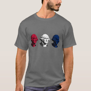 Camiseta George Washington vermelho, branco, e azul