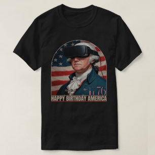 Camiseta George Washington VR Feliz Aniversário América