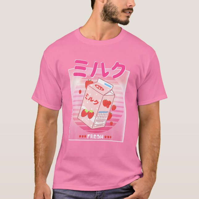 Camiseta Georgenotfound Merch Japonês Strawberry Milk Shak (Frente)