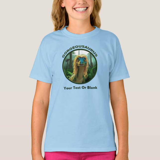 Camiseta Georgeousaurus Blond Dinossaur (Frente)