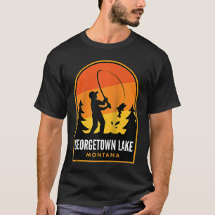 Camiseta Georgetown Lake Montana Pesca Raglan