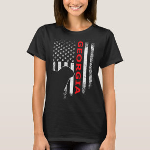 Camiseta Geórgia Bandeira dos EUA Patriótica. Ga Estilo Vin