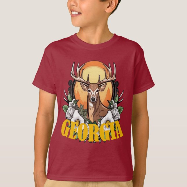 Camiseta Georgia Deer com Rosas (Frente)
