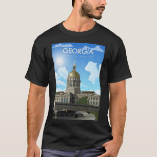Camiseta Georgia Estados Unidos Vinatge Mínimo Viagem