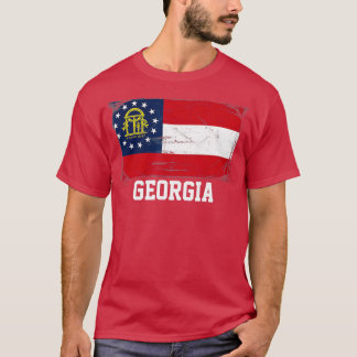 Camiseta Geórgia Estados Unidos Vintage Bandeira em Desvio