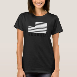 Camiseta Georgia EUA Flag Athens Red & Black Athens GA Amer