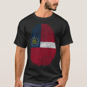 Camiseta Georgia Flag Fingerprint Está no meu DNA para Geor