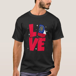 Camiseta Georgia Flag Love 4 De Julho Patriótico Home Orgul