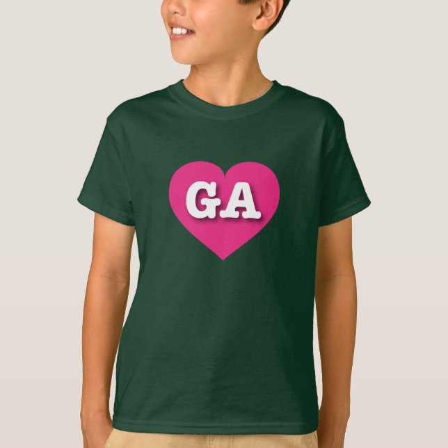 Camiseta Georgia Hot Pink Heart - Adoro GA (Frente)