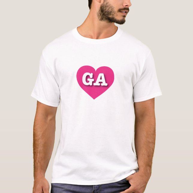 Camiseta Georgia Hot Pink Heart - Adoro GA (Frente)