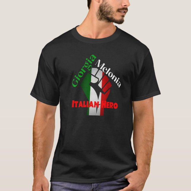 Camiseta Georgia Meloni - Herói Italiano (Frente)