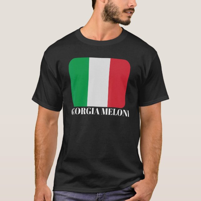 Camiseta Georgia Meloni - Sinalizador Herói Italiano (Frente)