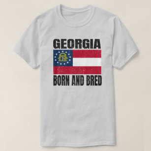 Camiseta Georgia Nascer E Bred - Vintage Georgia Flag