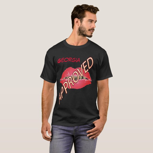 Camiseta Geórgia, seu Estado rotaciona Lábios dentários apr (Frente Completa)