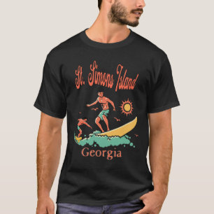 Camiseta Geórgia St. Simons Island Ga Surfista Surfe Pescar