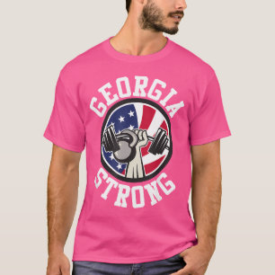 Camiseta Georgia Strong Barbell Kettlebell E American Fla