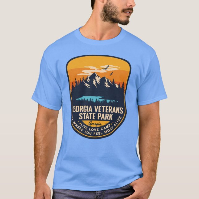 Camiseta Georgia Veterans State Park Georgia GA Badge Fores (Frente)
