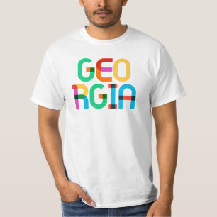 Camiseta Geórgia Vintage Retro Pop Art 80s Cores Primárias