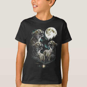 Camiseta Gepardo uivando 3 para lua estilo retrô vintage 90