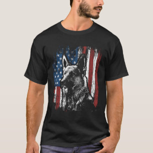Camiseta Ger Shepherd 4 De Julho Bandeira Americana