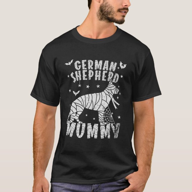 Camiseta Ger Shepherd Mummy Halloween (Frente)