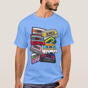 Camiseta Geração Vintage dos Anos 80 Fita Cassete Oitenta F