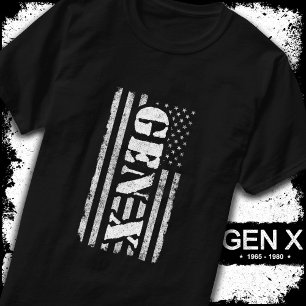 Camiseta Geração X American Flag Orud Gen Xer Gen X