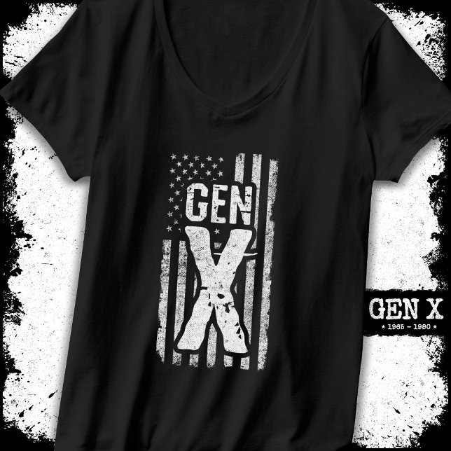 Camiseta Geração X Gen Xer American Flag Gen X (Criador carregado)