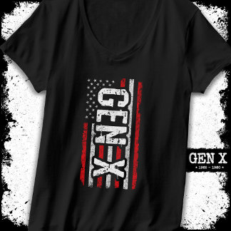 Camiseta Geração X Gen Xer American Flag Gen X