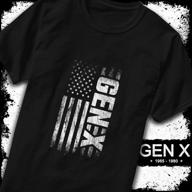 Camiseta Geração X Gen Xer Gen X American Flag Gen X (Criador carregado)