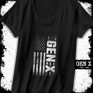 Camiseta Geração X Gen Xer Gen X American Flag Gen X